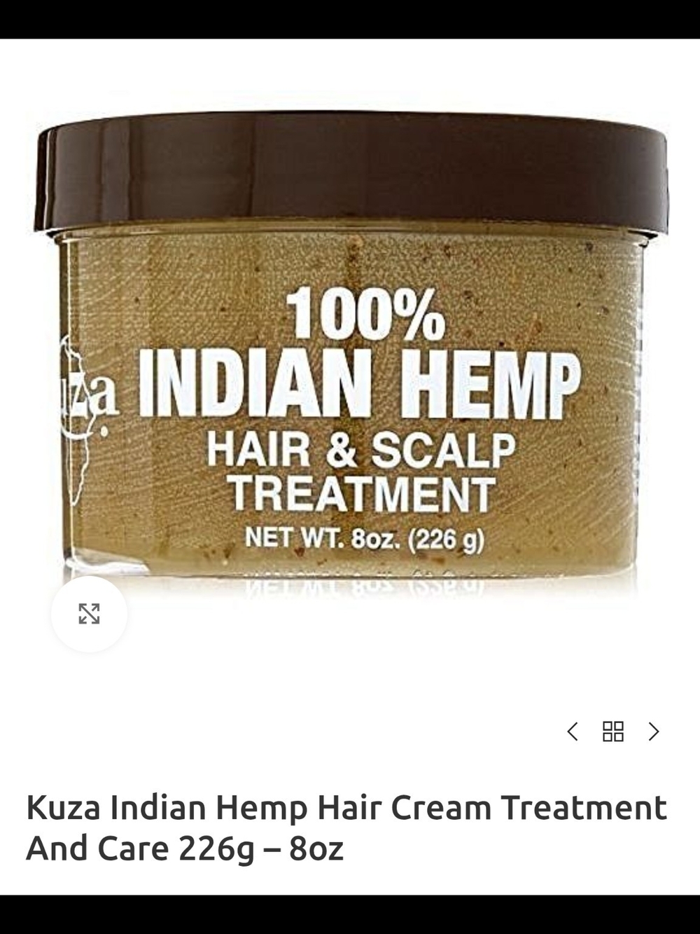 Kuza 100% Indian Hemp Hair & Scalp Treatment - Brown